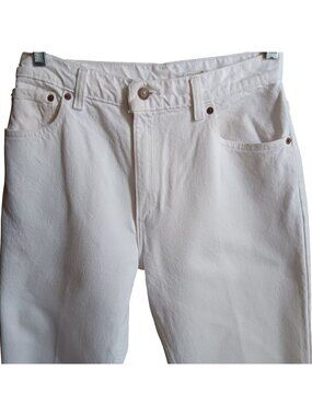 12 Med 31x31 Vintage Women's Levis 551 Jeans White Denim Relaxed Fit 1990's USA